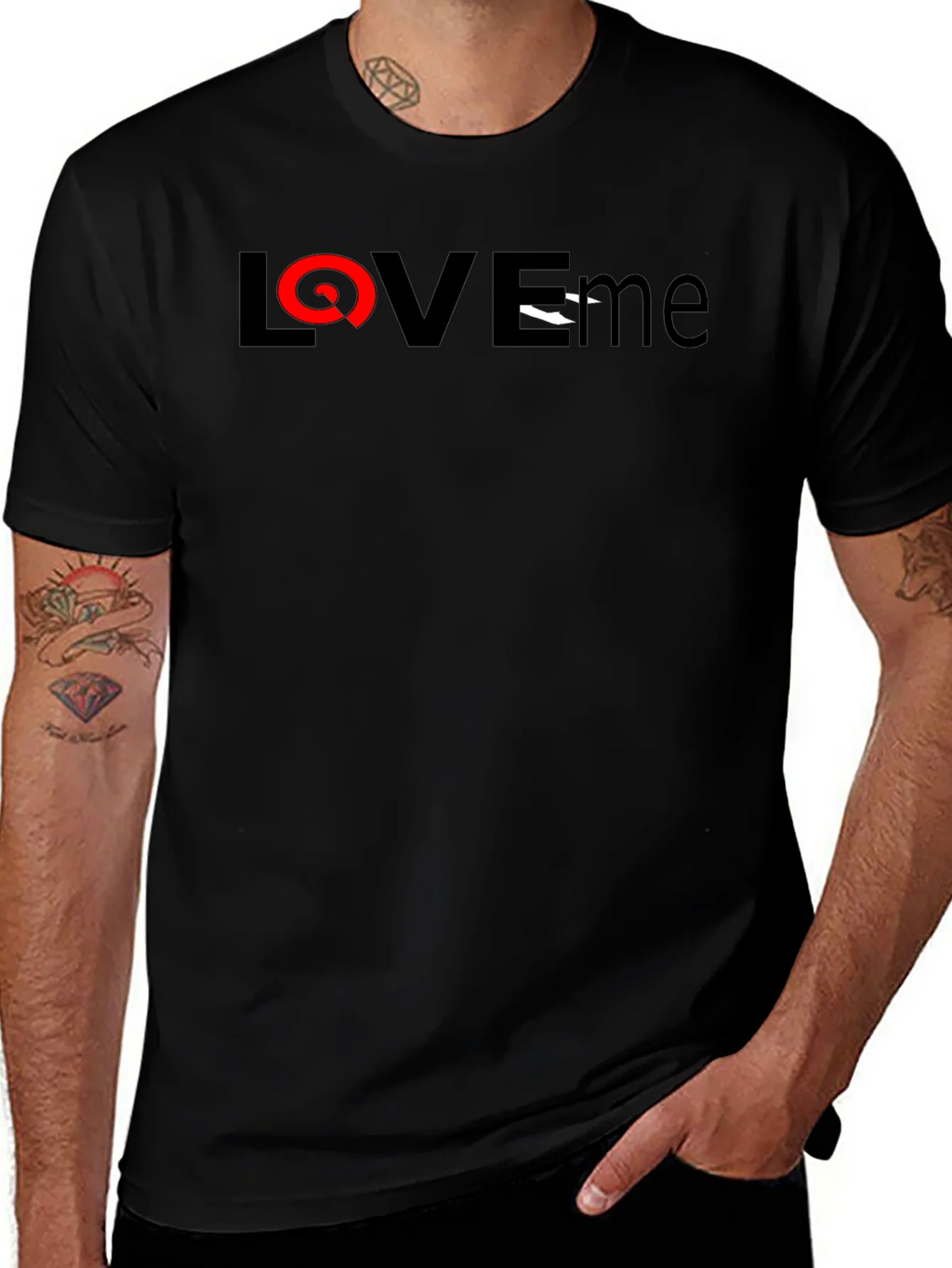 Love Me Graphic Black T-Shirt product image 1