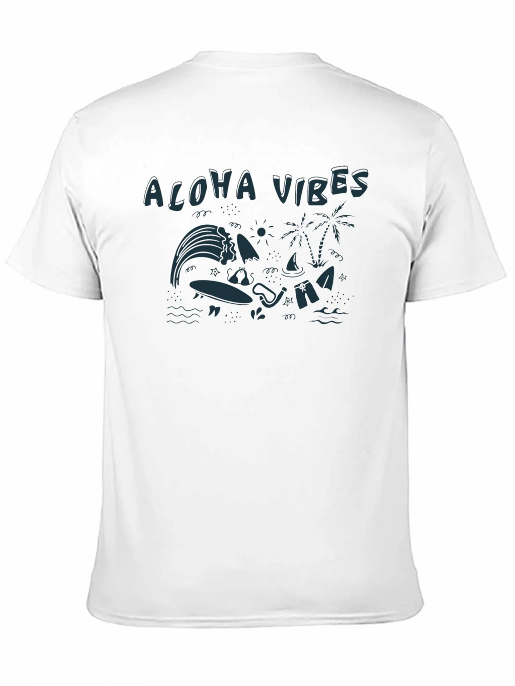 Aloha Vibes Graphic Tee - Black Cotton T-Shirt product image 9