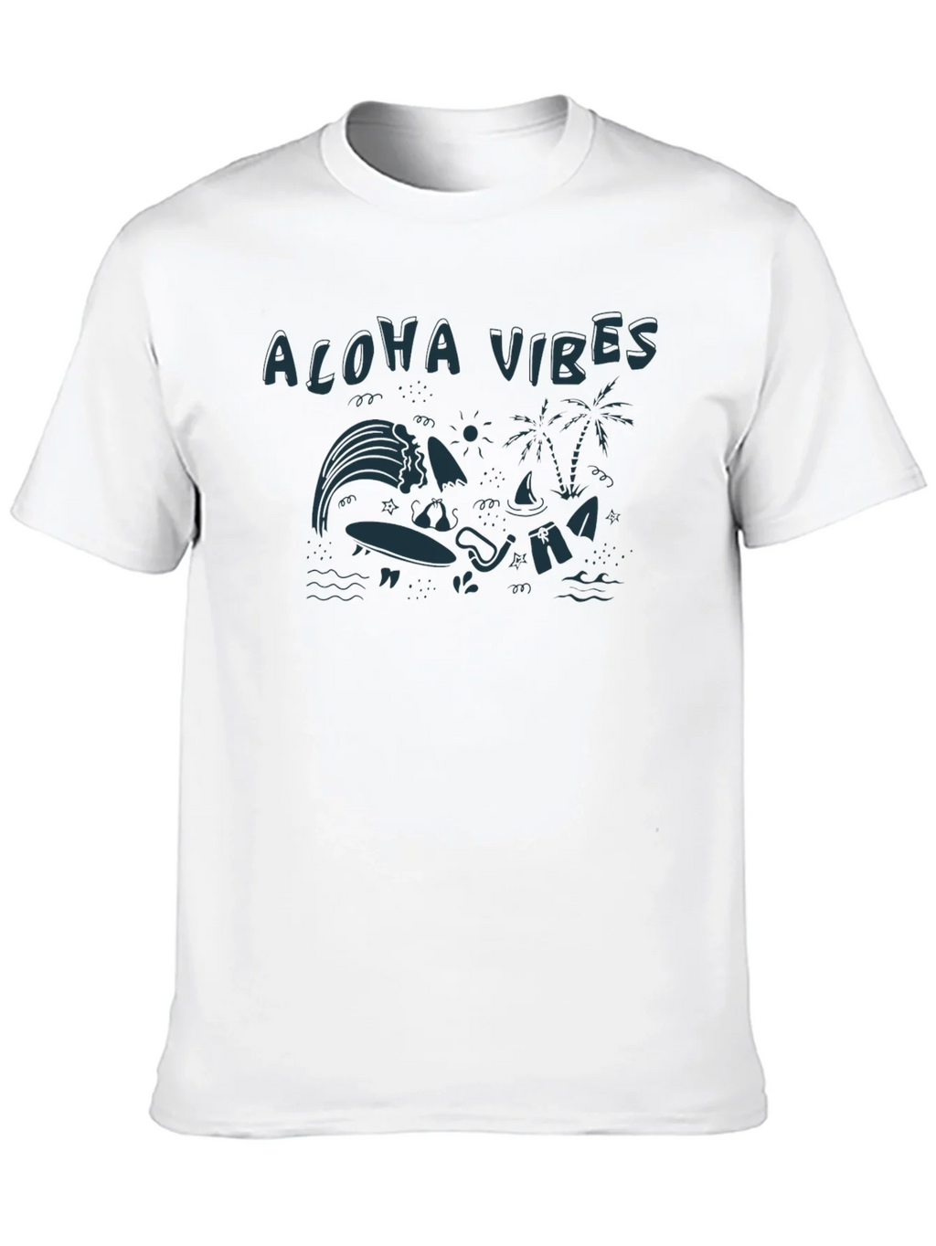 Aloha Vibes Graphic Tee - Black Cotton T-Shirt product image 8