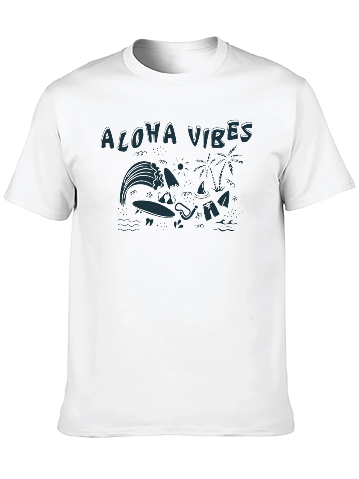 Aloha Vibes Graphic Tee - Black Cotton T-Shirt product image 8