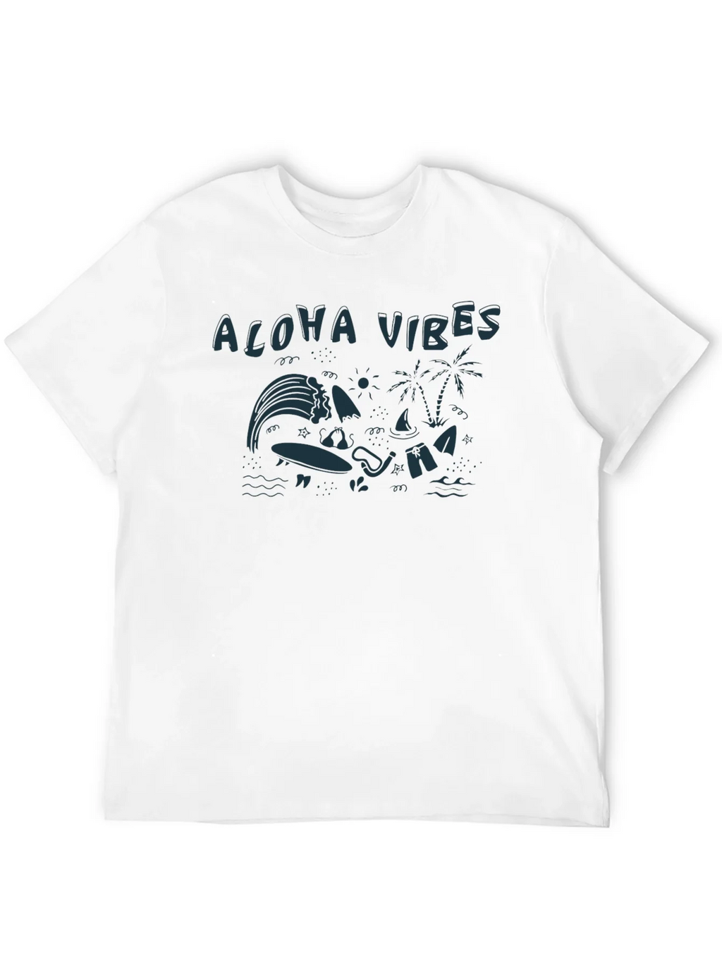 Aloha Vibes Graphic Tee - Black Cotton T-Shirt product image 10