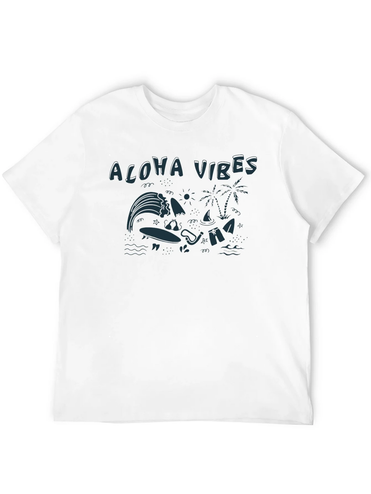 Aloha Vibes Graphic Tee - Black Cotton T-Shirt product image 10