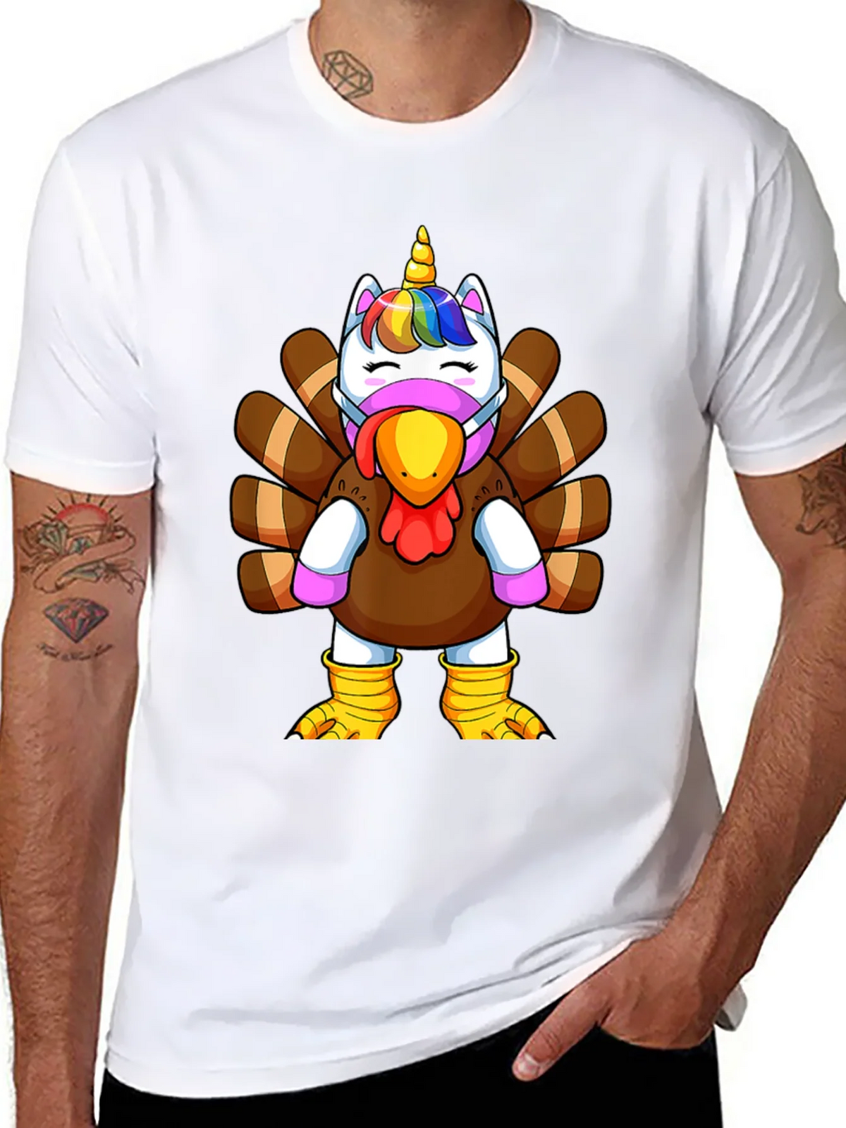Unicorn Turkey Thanksgiving T-Shirt product image 7