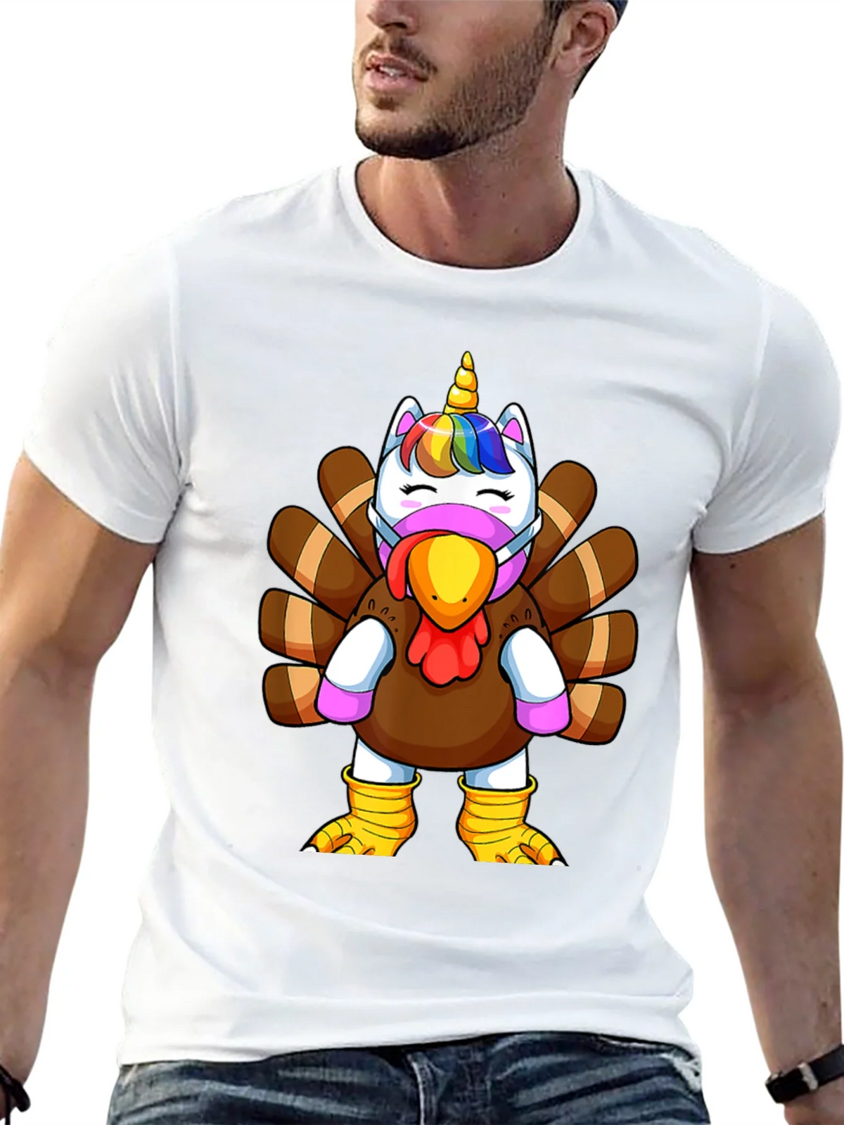 Unicorn Turkey Thanksgiving T-Shirt product image 12