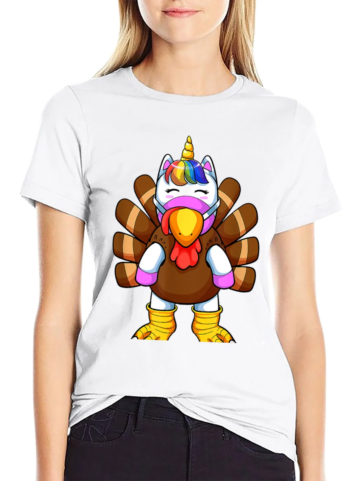 Unicorn Turkey Thanksgiving T-Shirt product image 8