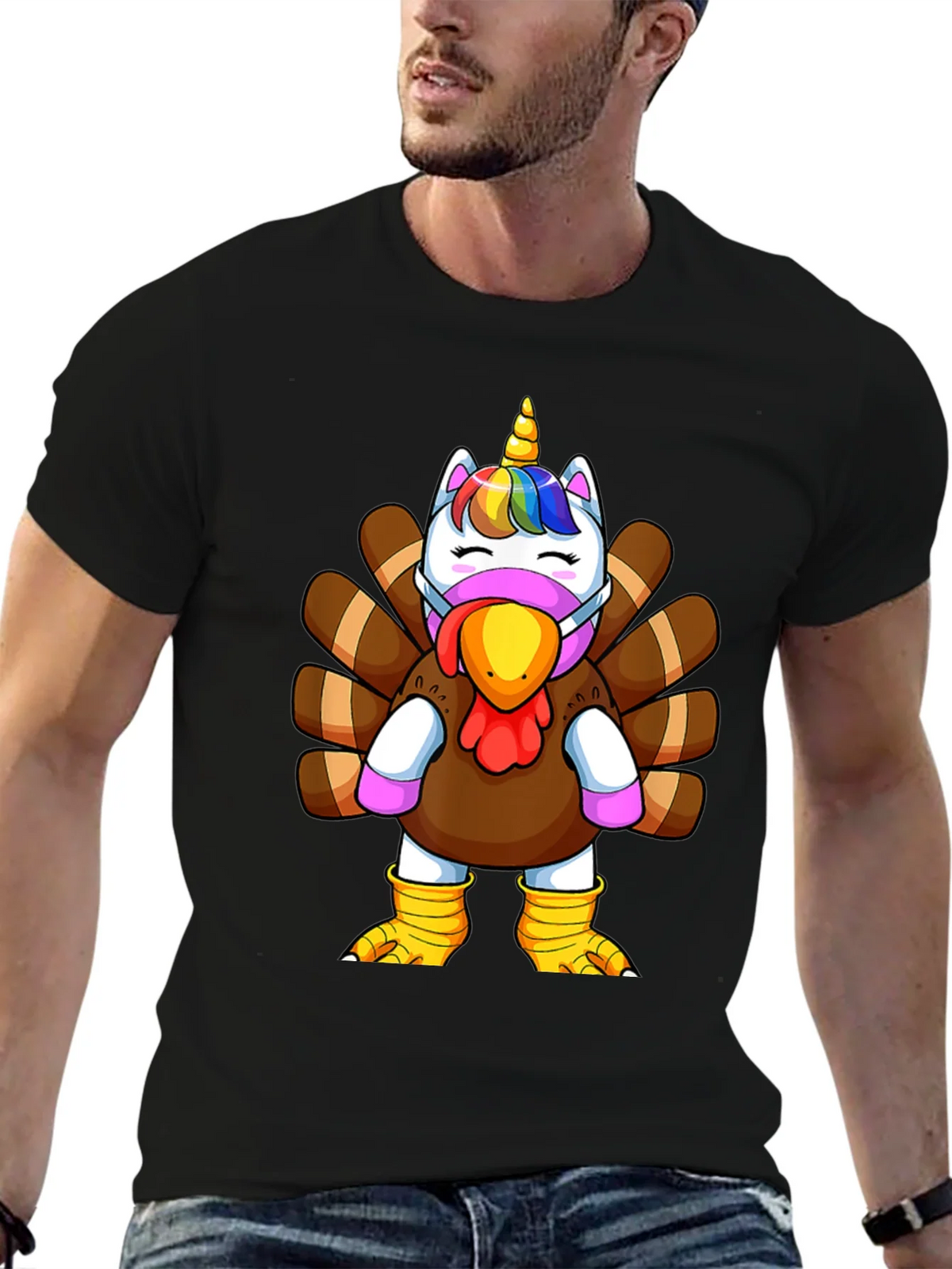 Unicorn Turkey Thanksgiving T-Shirt product image 6