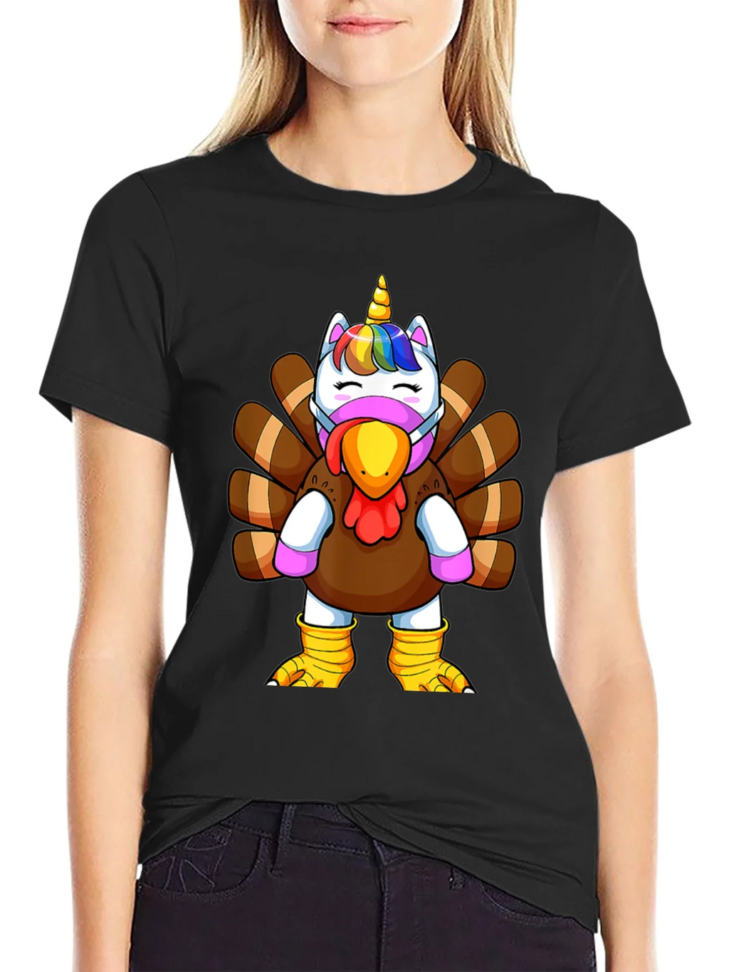 Unicorn Turkey Thanksgiving T-Shirt product image 2