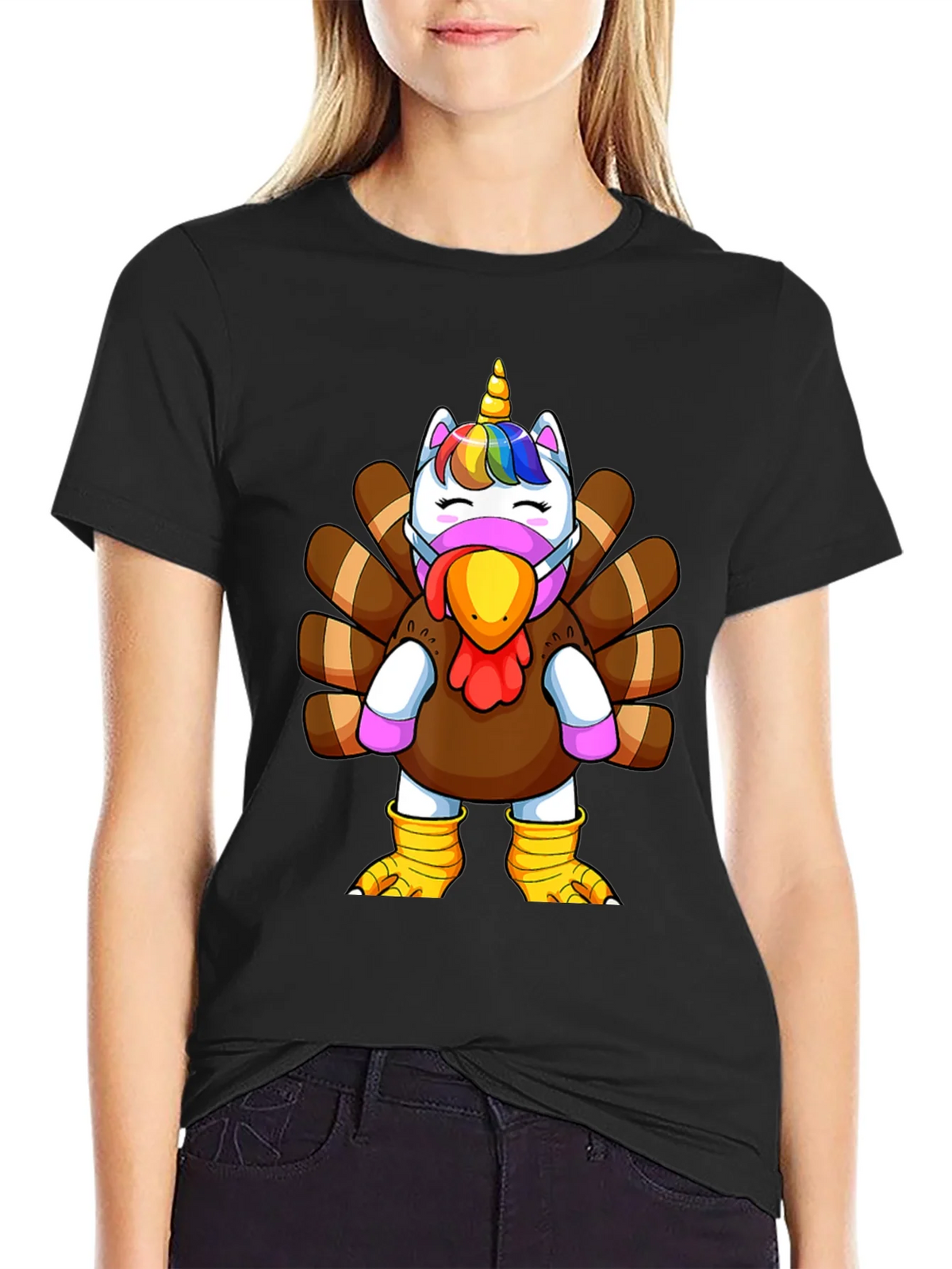 Unicorn Turkey Thanksgiving T-Shirt product image 2