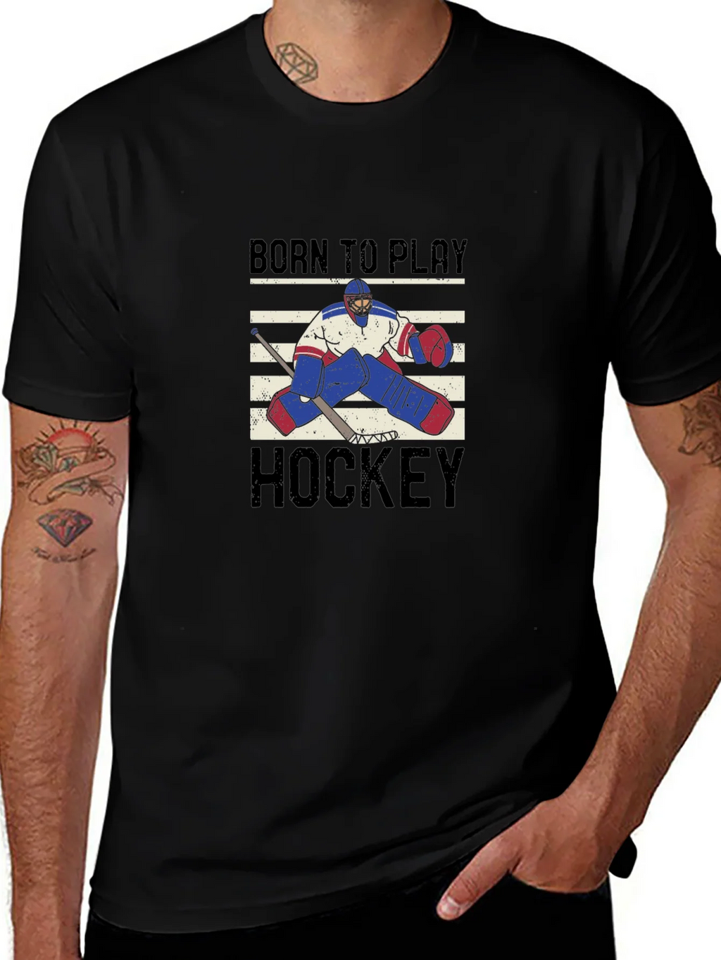 Born to Play Hockey Graphic T-Shirt product image 1