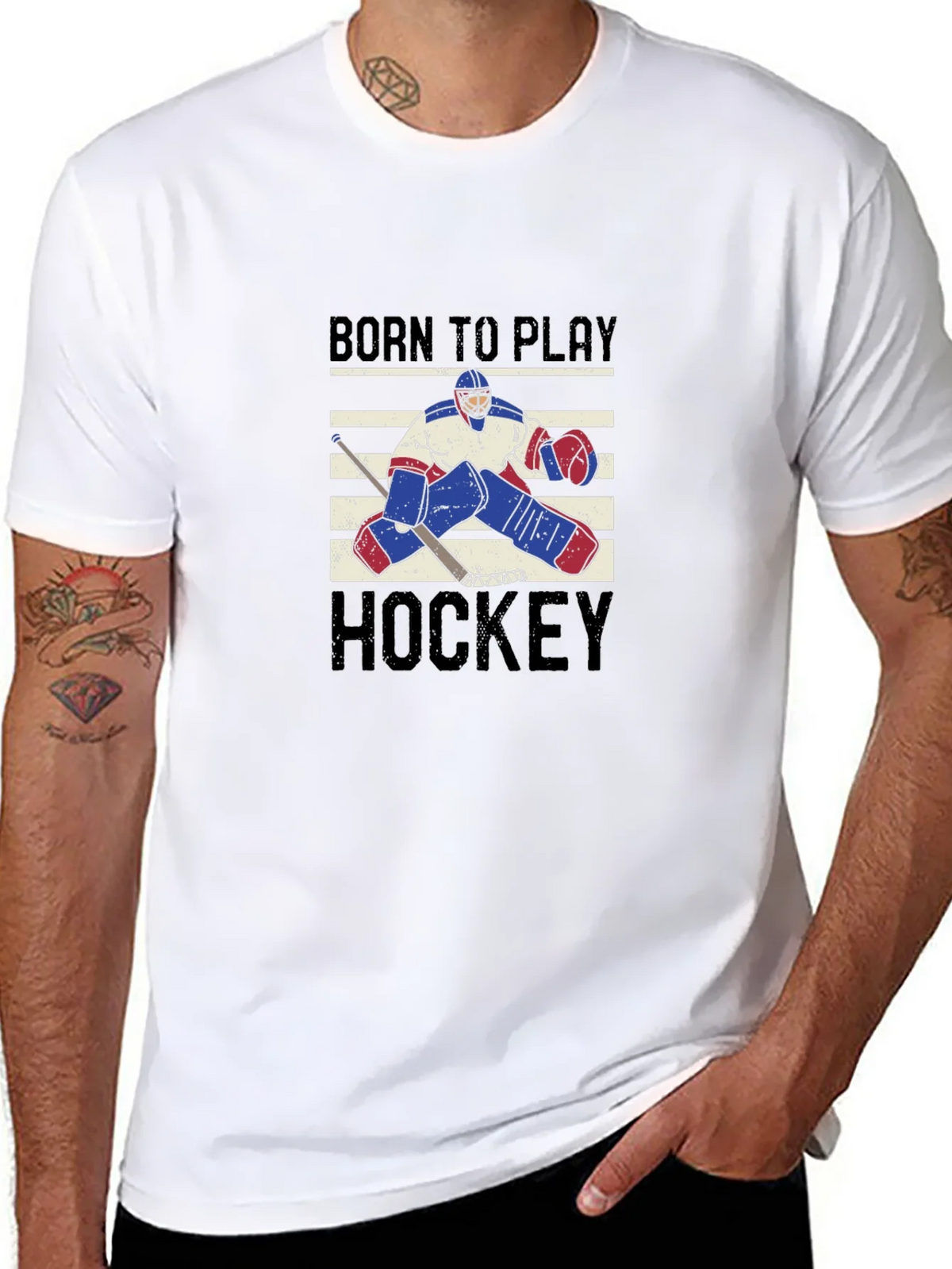 Born to Play Hockey Graphic T-Shirt product image 7