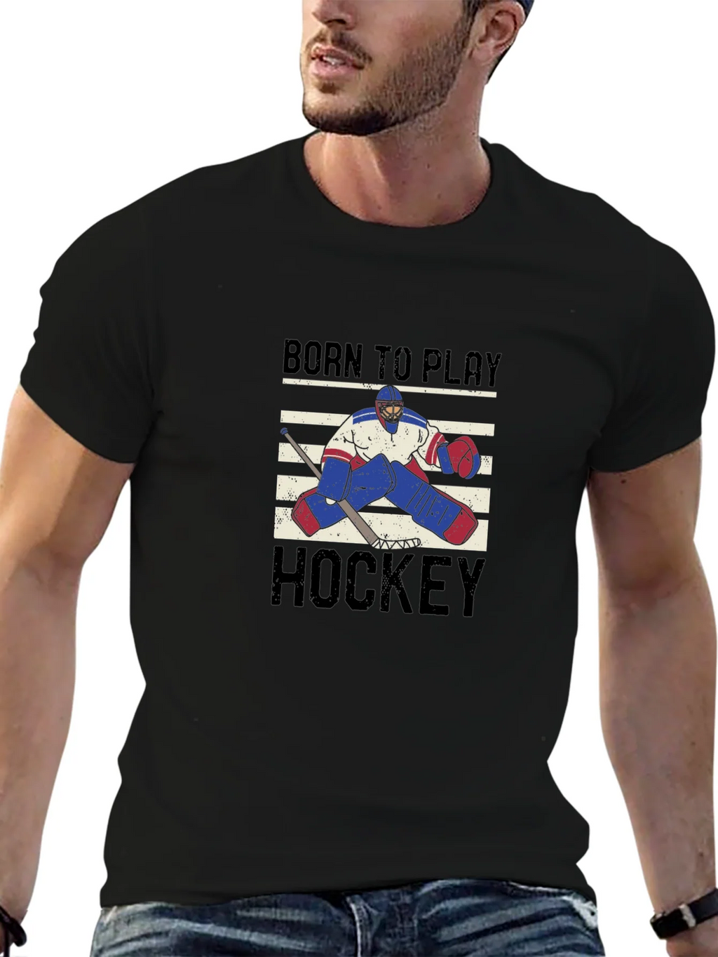 Born to Play Hockey Graphic T-Shirt product image 6