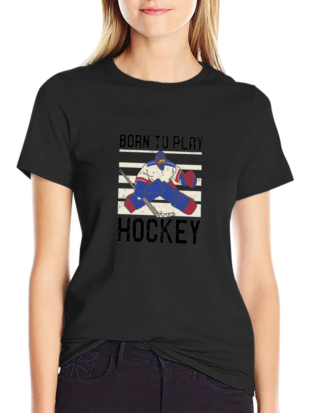Born to Play Hockey Graphic T-Shirt product image 2