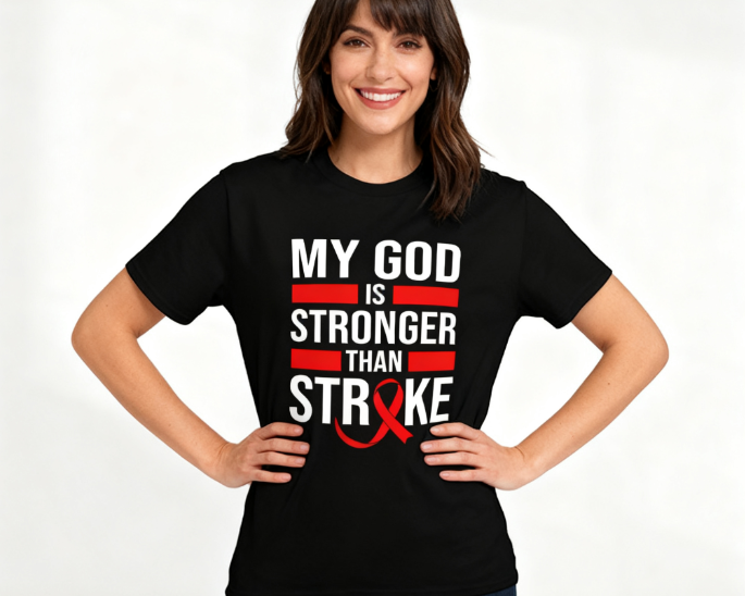 My God Is Stronger Than Stroke Unisex T-Shirt - Awareness product image 10
