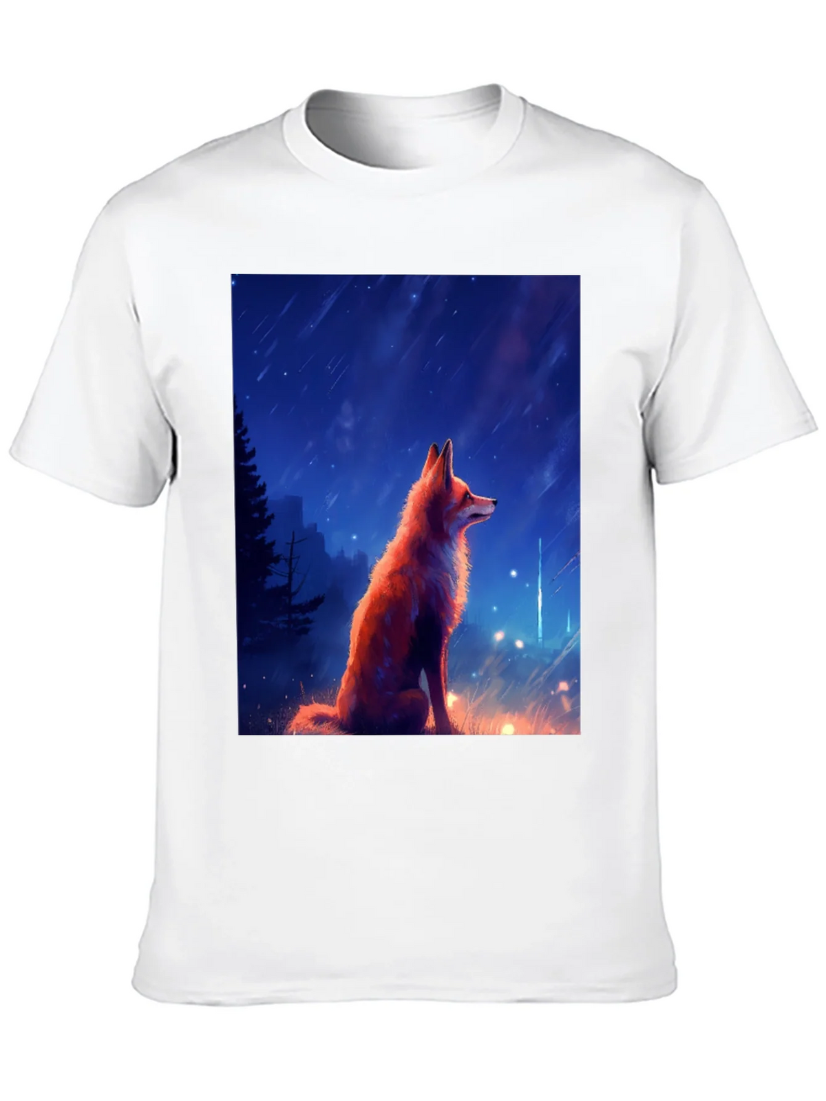 Fox in Starlight Black T-Shirt - Artistic Design product image 9
