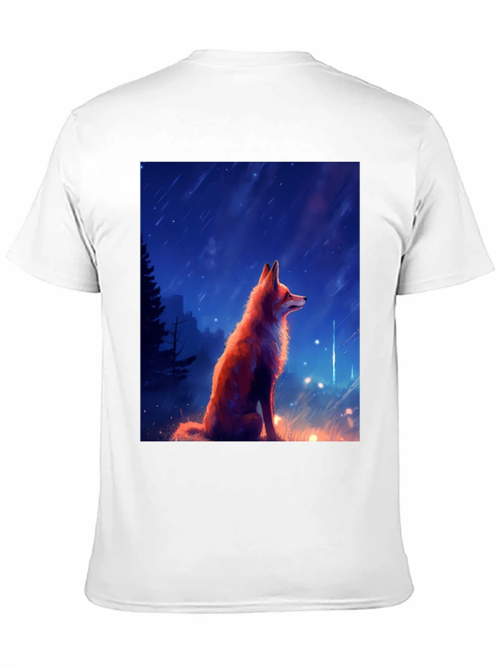 Fox in Starlight Black T-Shirt - Artistic Design product image 10