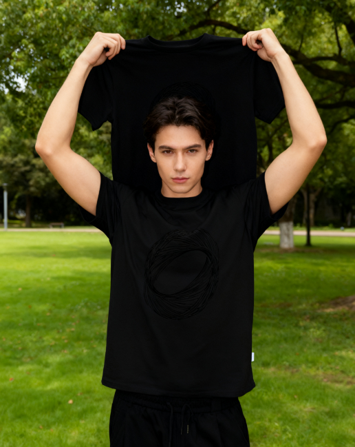 Abstract Circular Lines Art Graphic T-Shirt - 100% Cotton product image 5