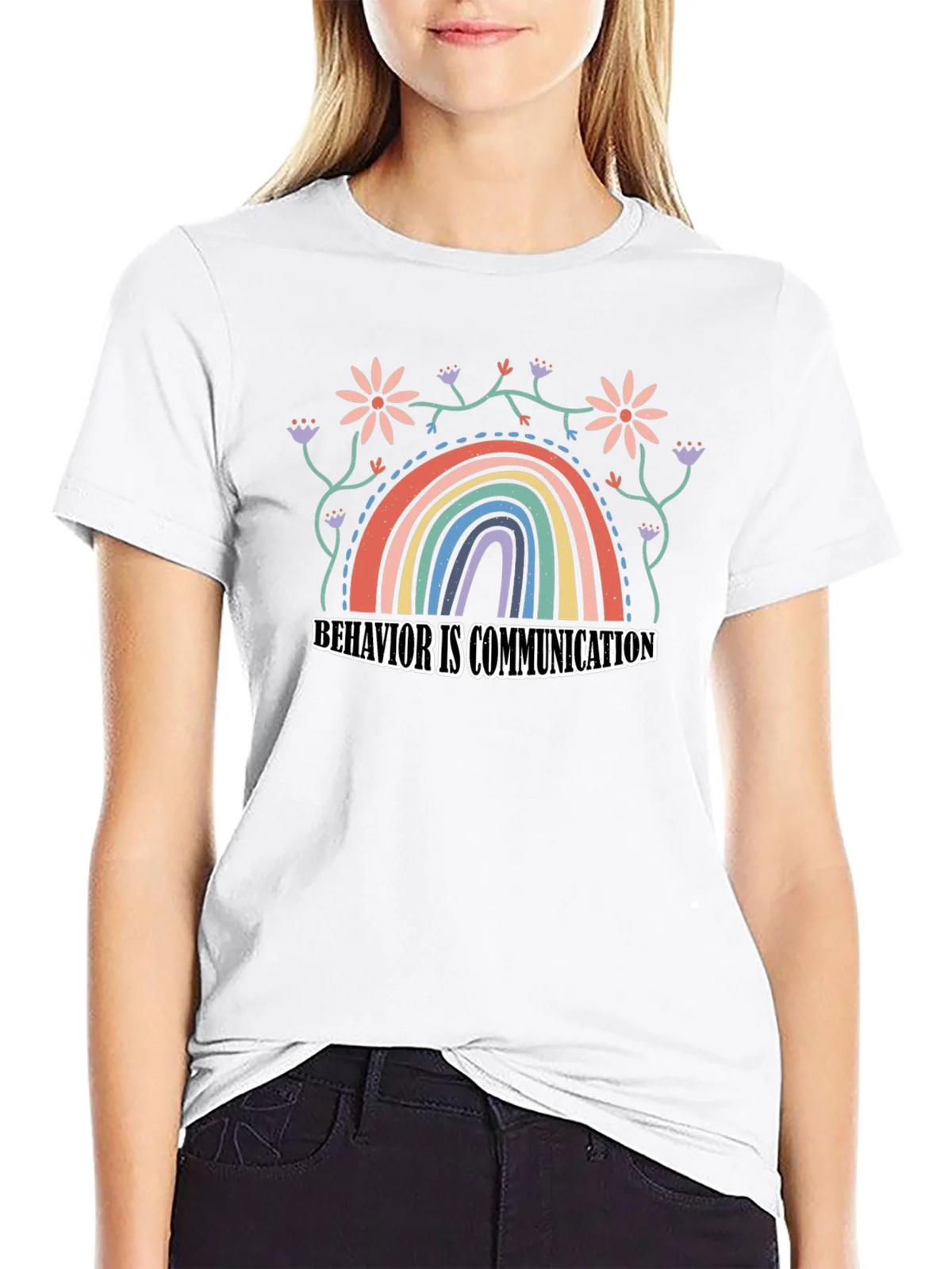 Behavior is Communication Rainbow Graphic Tee product image 8