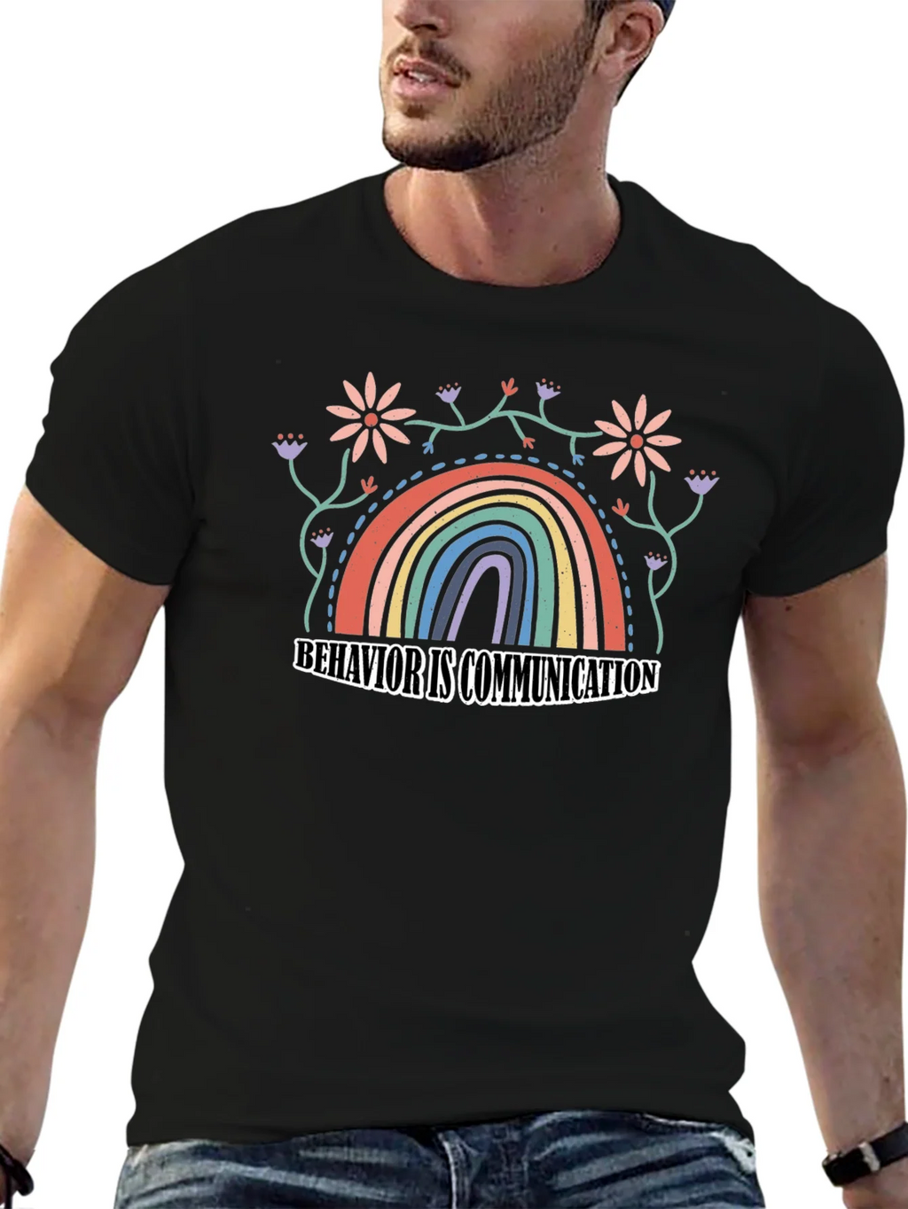 Behavior is Communication Rainbow Graphic Tee product image 6