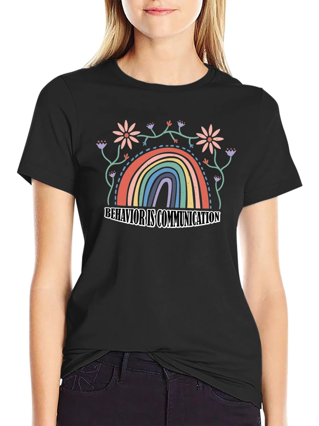 Behavior is Communication Rainbow Graphic Tee product image 2