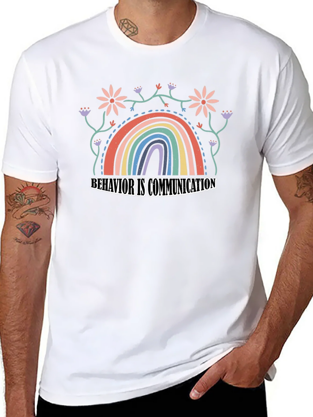 Behavior is Communication Rainbow Graphic Tee product image 7