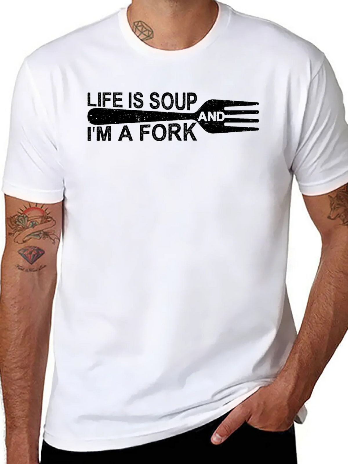 Life is Soup Im a Fork Graphic Tee product image 7