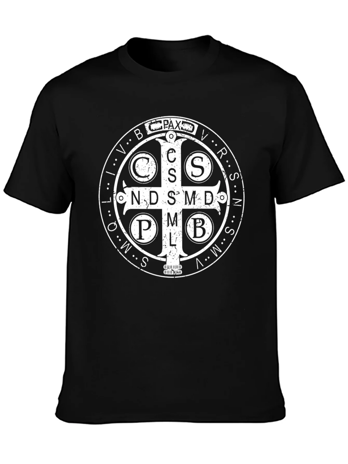 St. Benedict Medal Graphic Tee - Classic Religious Design product image 3
