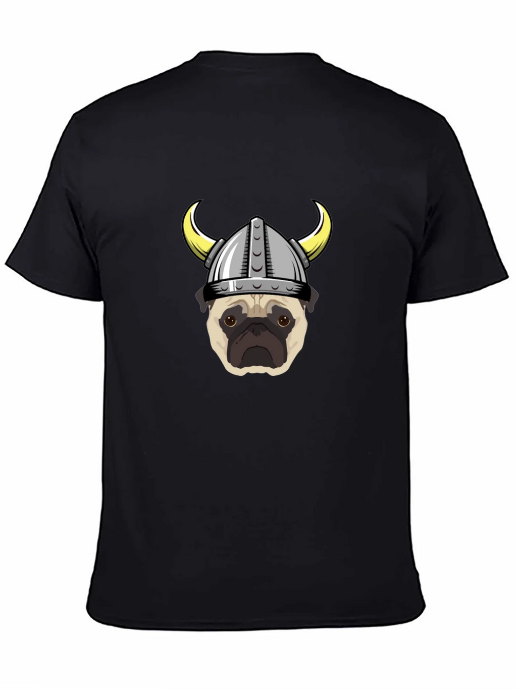Viking Pug Graphic Tee - Black Cotton T-Shirt product image 4