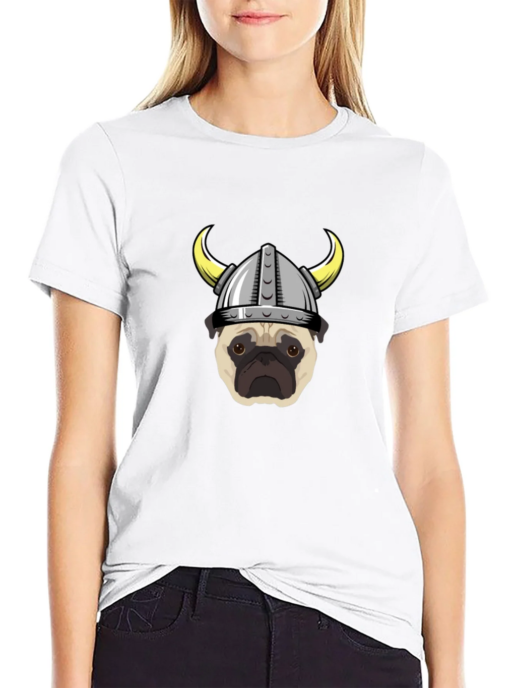 Viking Pug Graphic Tee - Black Cotton T-Shirt product image 8