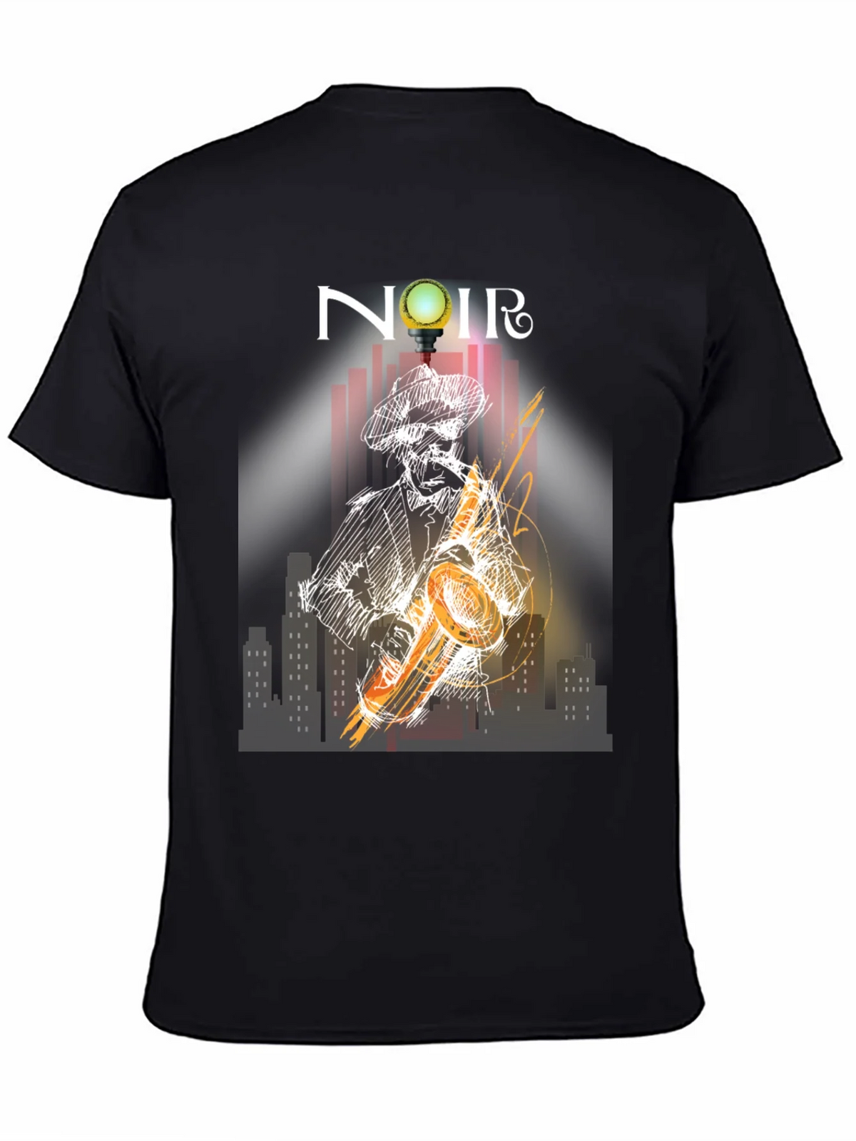 Noir Saxophone Graphic Tee - Cool Musician T-Shirt product image 4