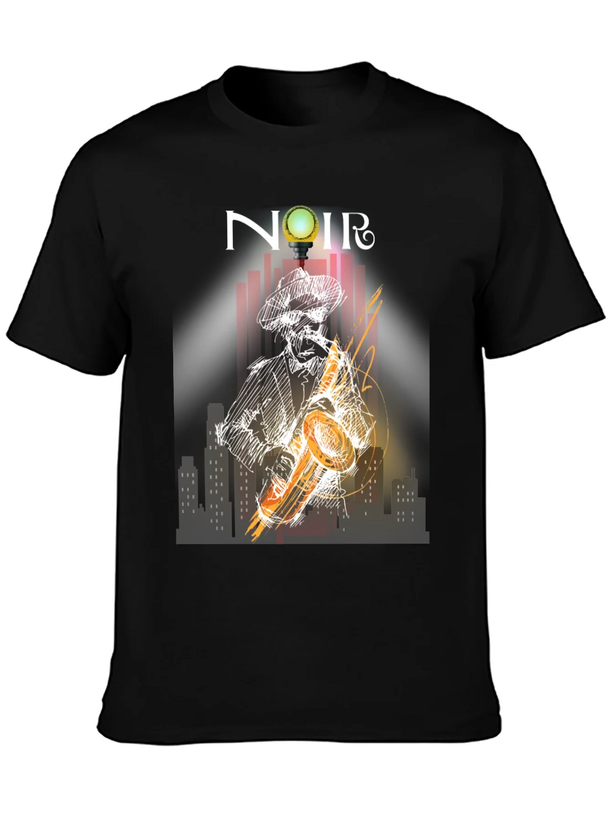 Noir Saxophone Graphic Tee - Cool Musician T-Shirt product image 3