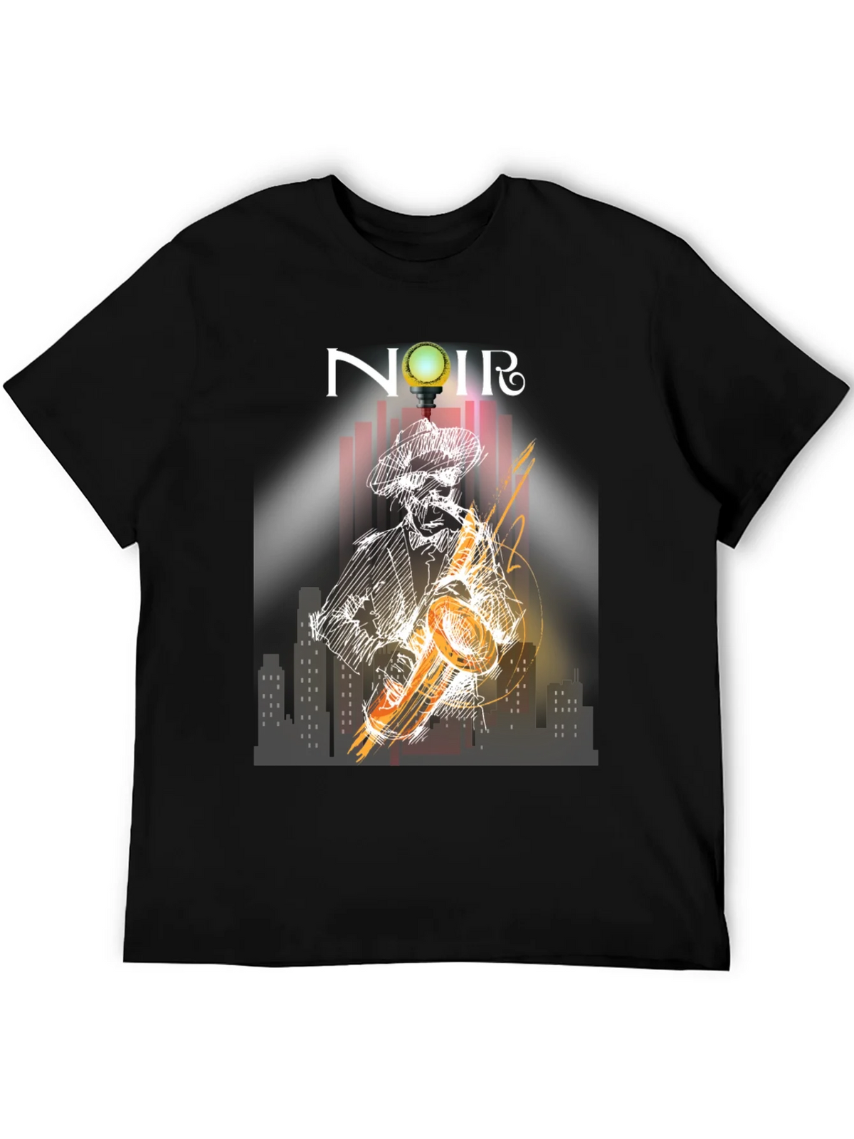 Noir Saxophone Graphic Tee - Cool Musician T-Shirt product image 5
