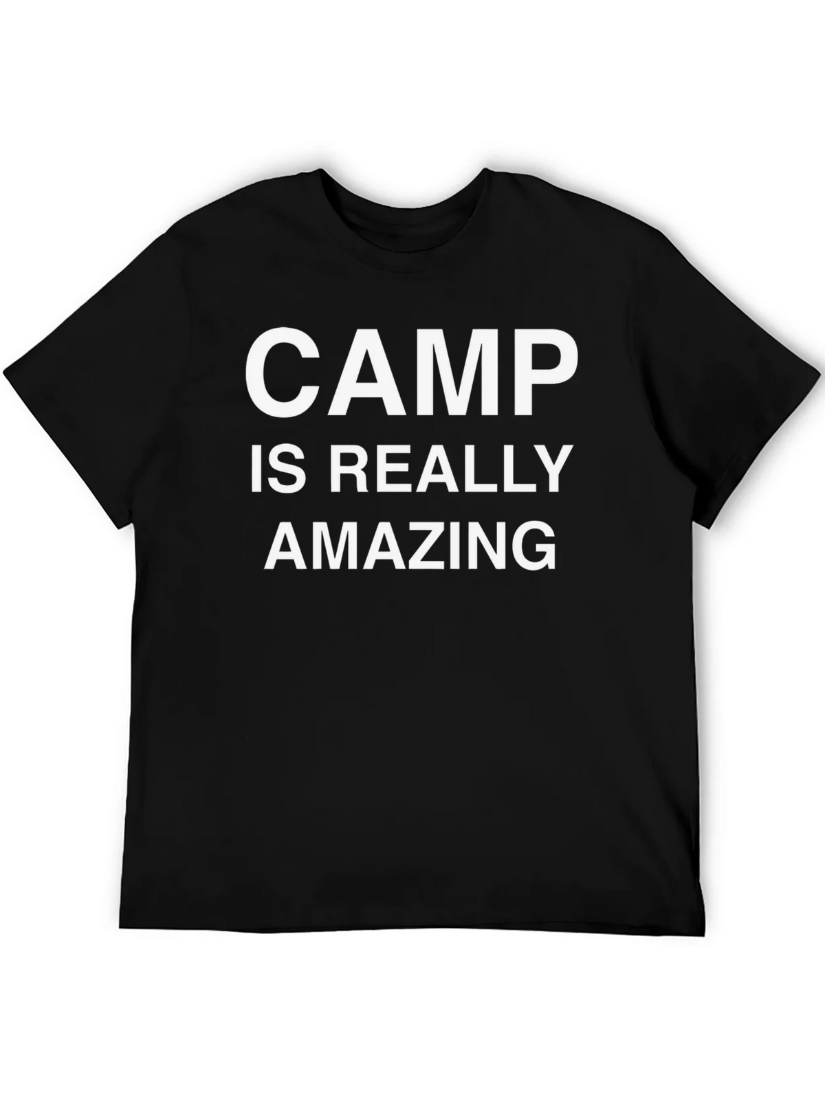 Camp Is Really Amazing Black Graphic T-Shirt product image 5