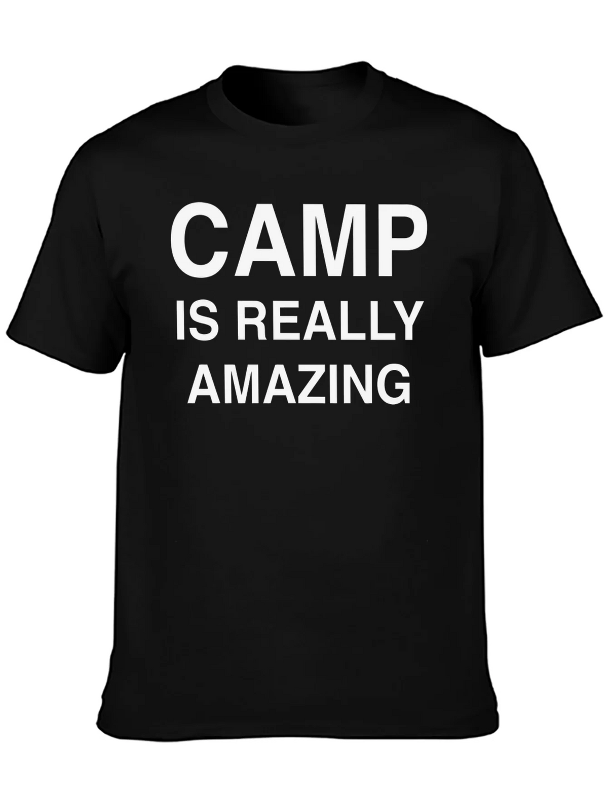 Camp Is Really Amazing Black Graphic T-Shirt product image 3