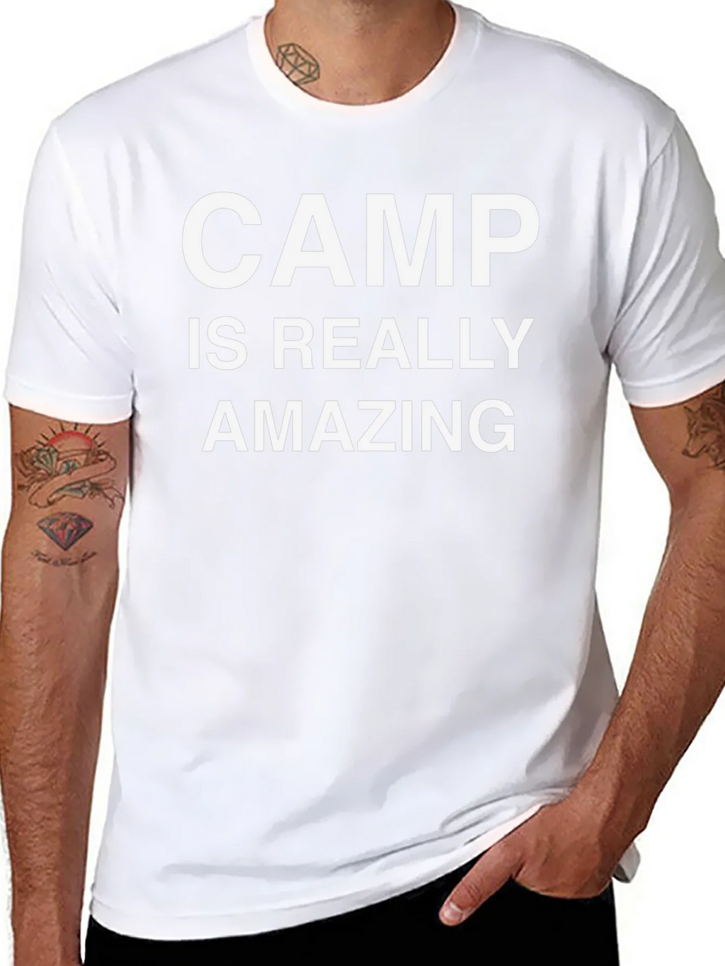 Camp Is Really Amazing Black Graphic T-Shirt product image 7