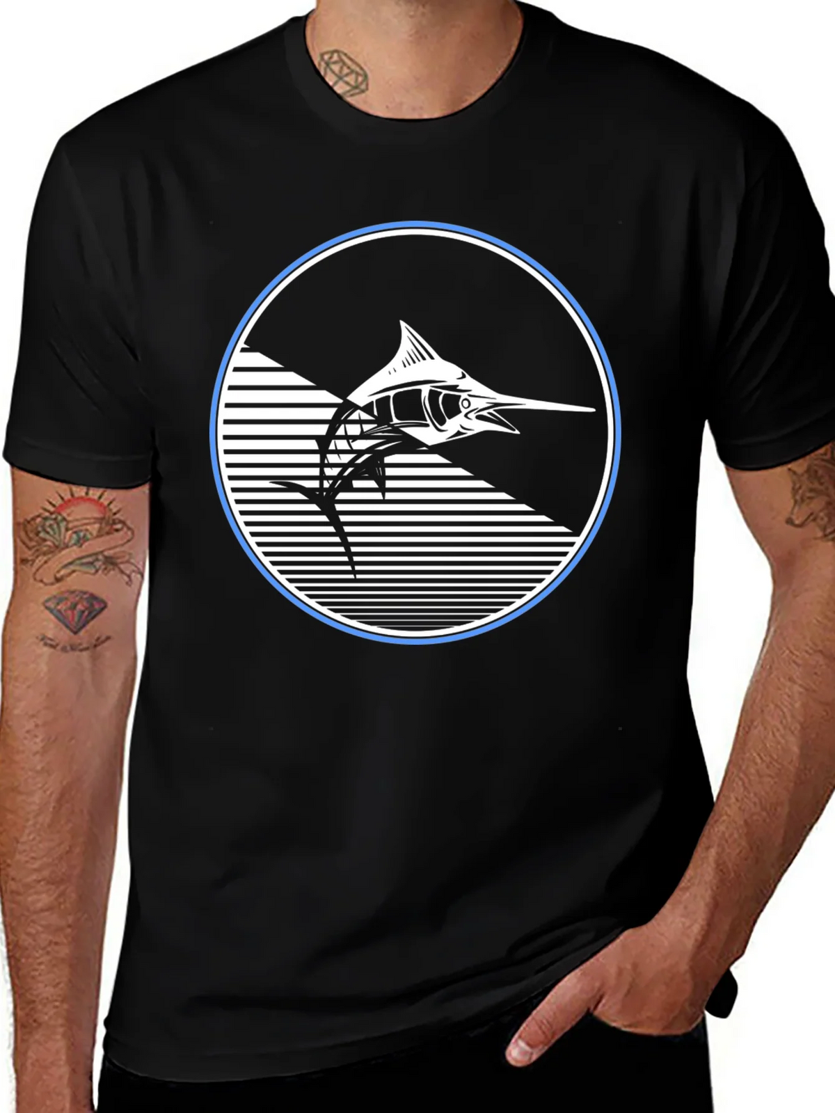 Marlin Fish Graphic T-Shirt - Stylish Black Tee product image 1