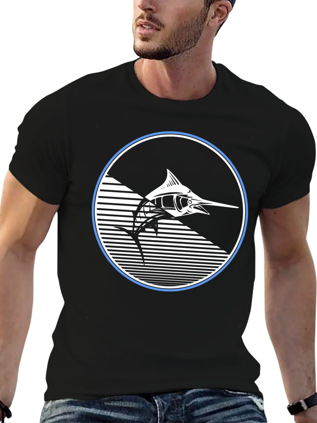Marlin Fish Graphic T-Shirt - Stylish Black Tee product image 6