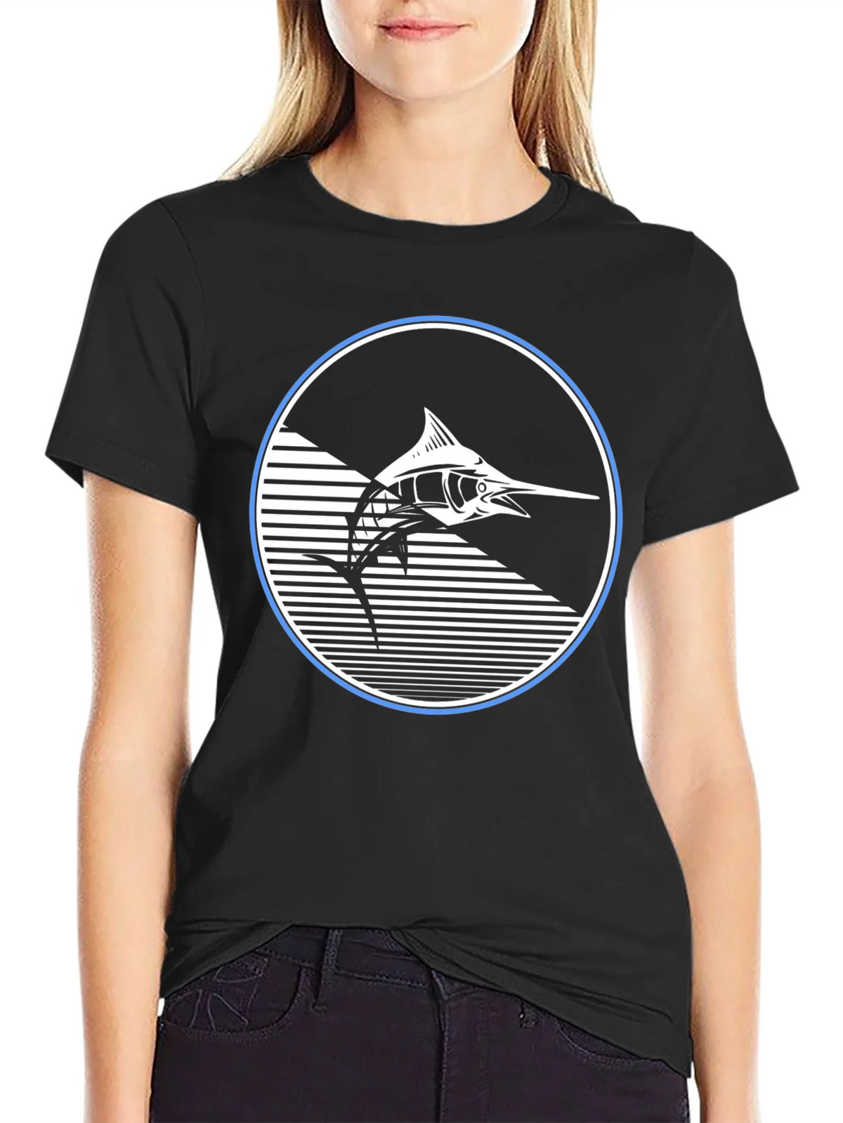 Marlin Fish Graphic T-Shirt - Stylish Black Tee product image 2