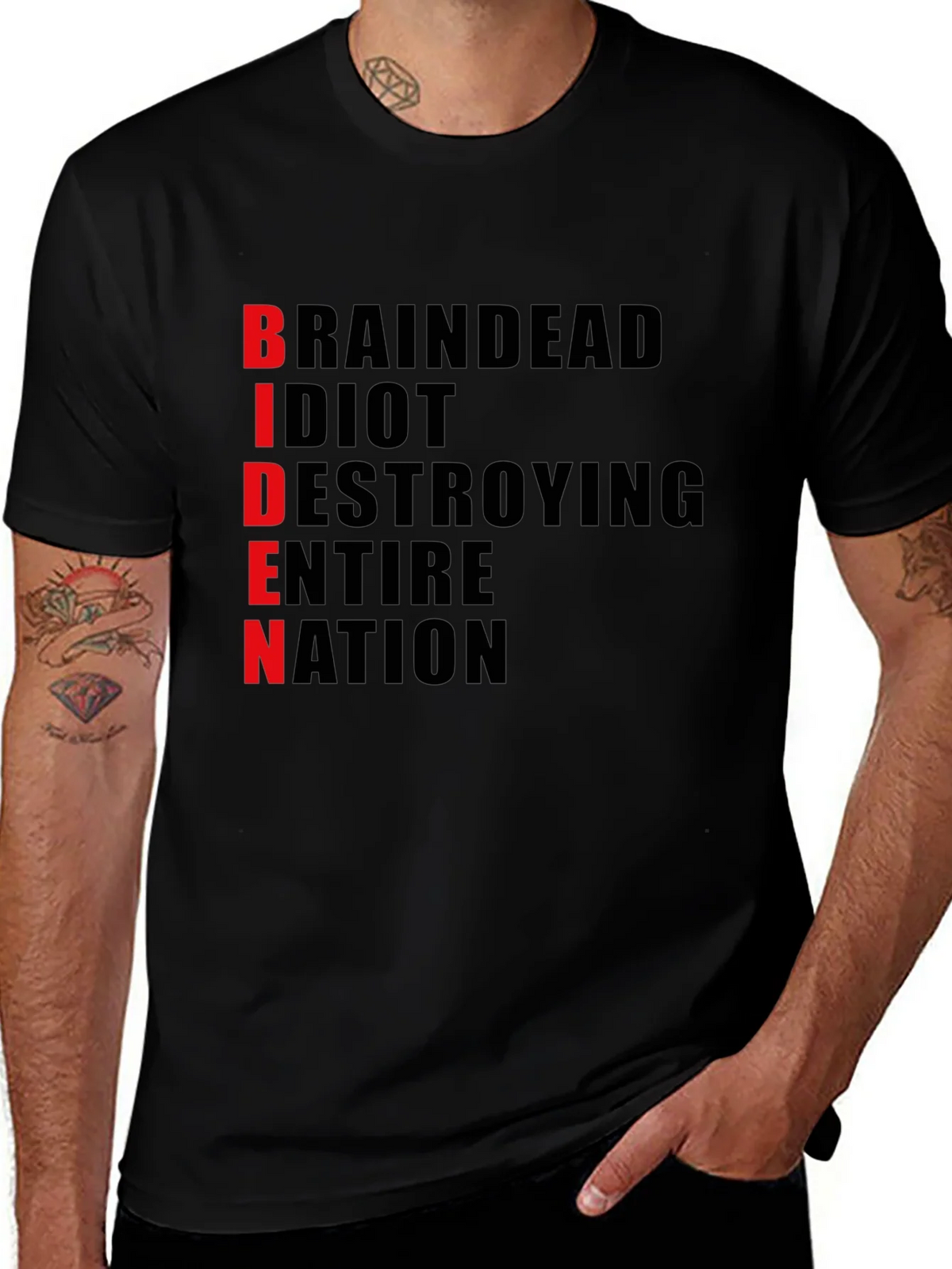 Anti-Biden T-Shirt - BRAINDEAD Design - Political Statement product image 1
