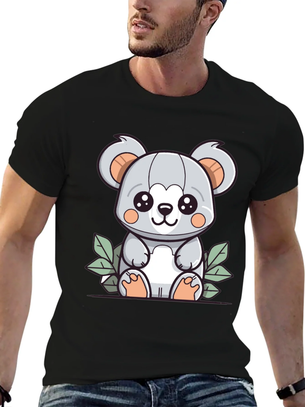 Cute Koala Graphic T-Shirt - Black Cotton Tee product image 6
