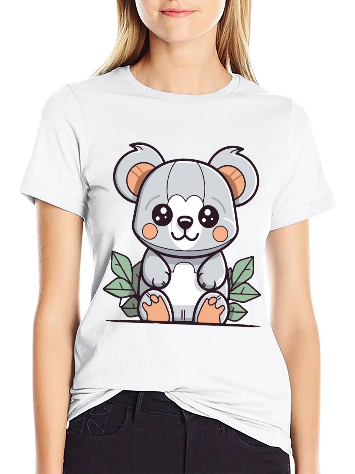 Cute Koala Graphic T-Shirt - Black Cotton Tee product image 8