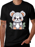 Cute Koala Graphic T-Shirt - Black Cotton Tee product image 1