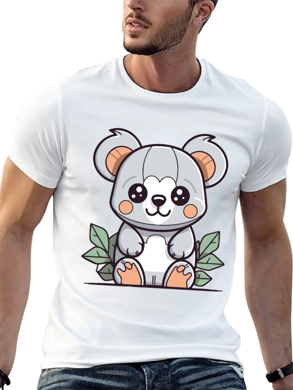 Cute Koala Graphic T-Shirt - Black Cotton Tee product image 12