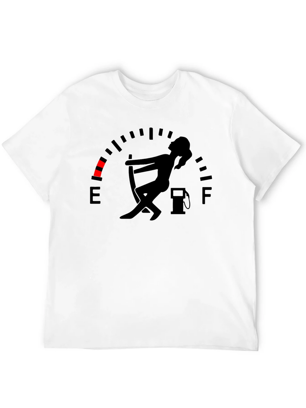 Fuel Gauge Humor Graphic Tee - Black Cotton T-Shirt product image 11