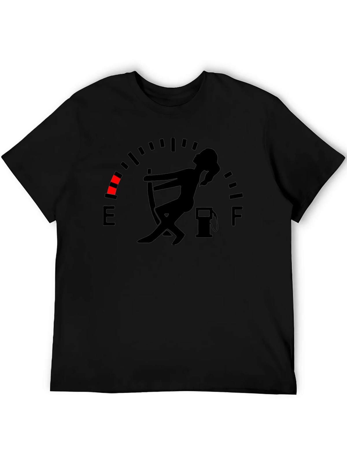 Fuel Gauge Humor Graphic Tee - Black Cotton T-Shirt product image 5