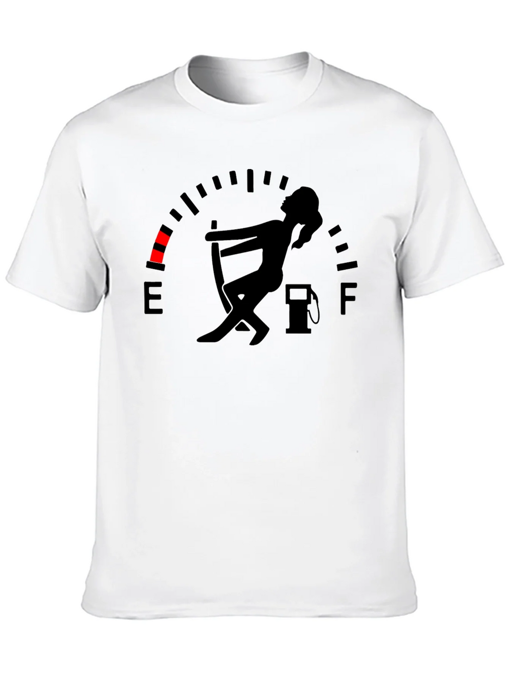 Fuel Gauge Humor Graphic Tee - Black Cotton T-Shirt product image 9
