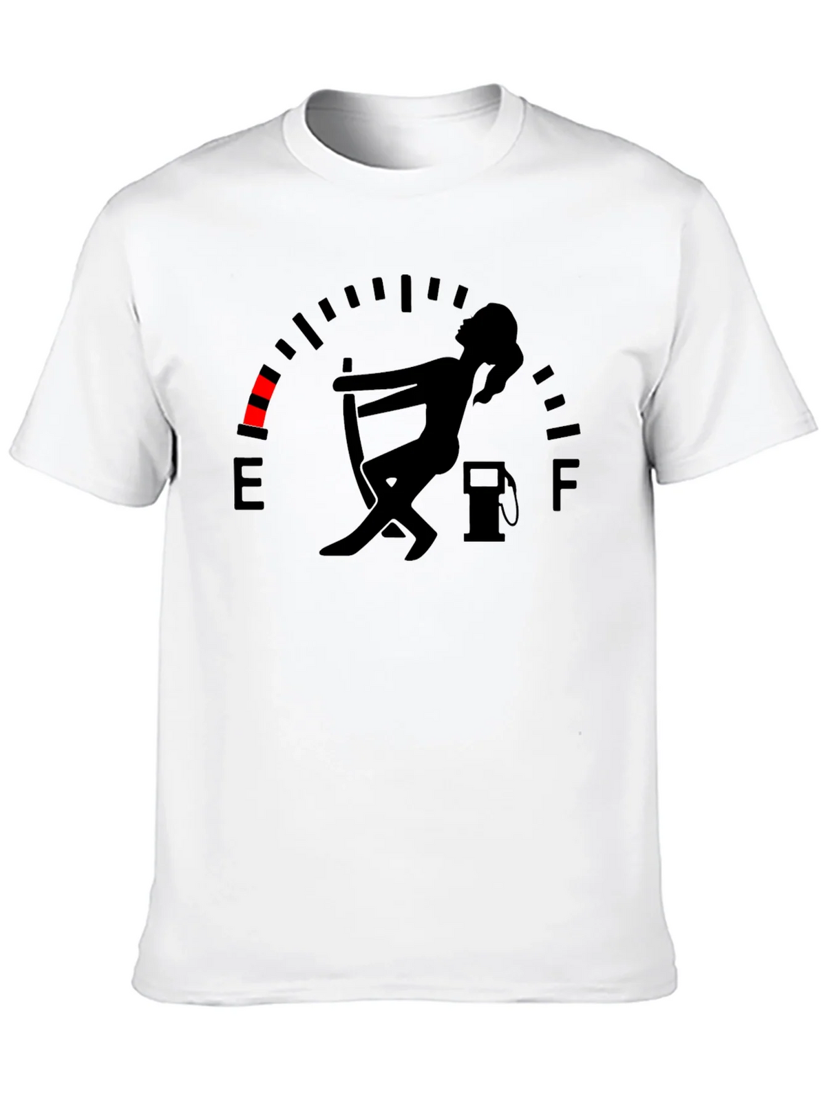 Fuel Gauge Humor Graphic Tee - Black Cotton T-Shirt product image 9