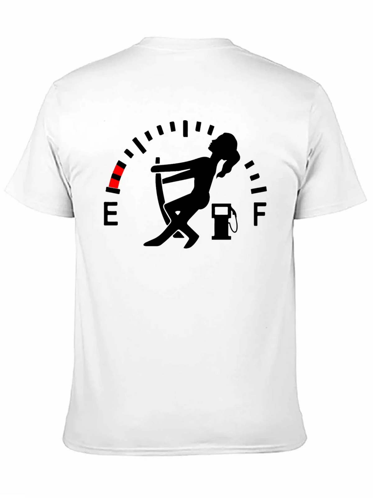 Fuel Gauge Humor Graphic Tee - Black Cotton T-Shirt product image 10