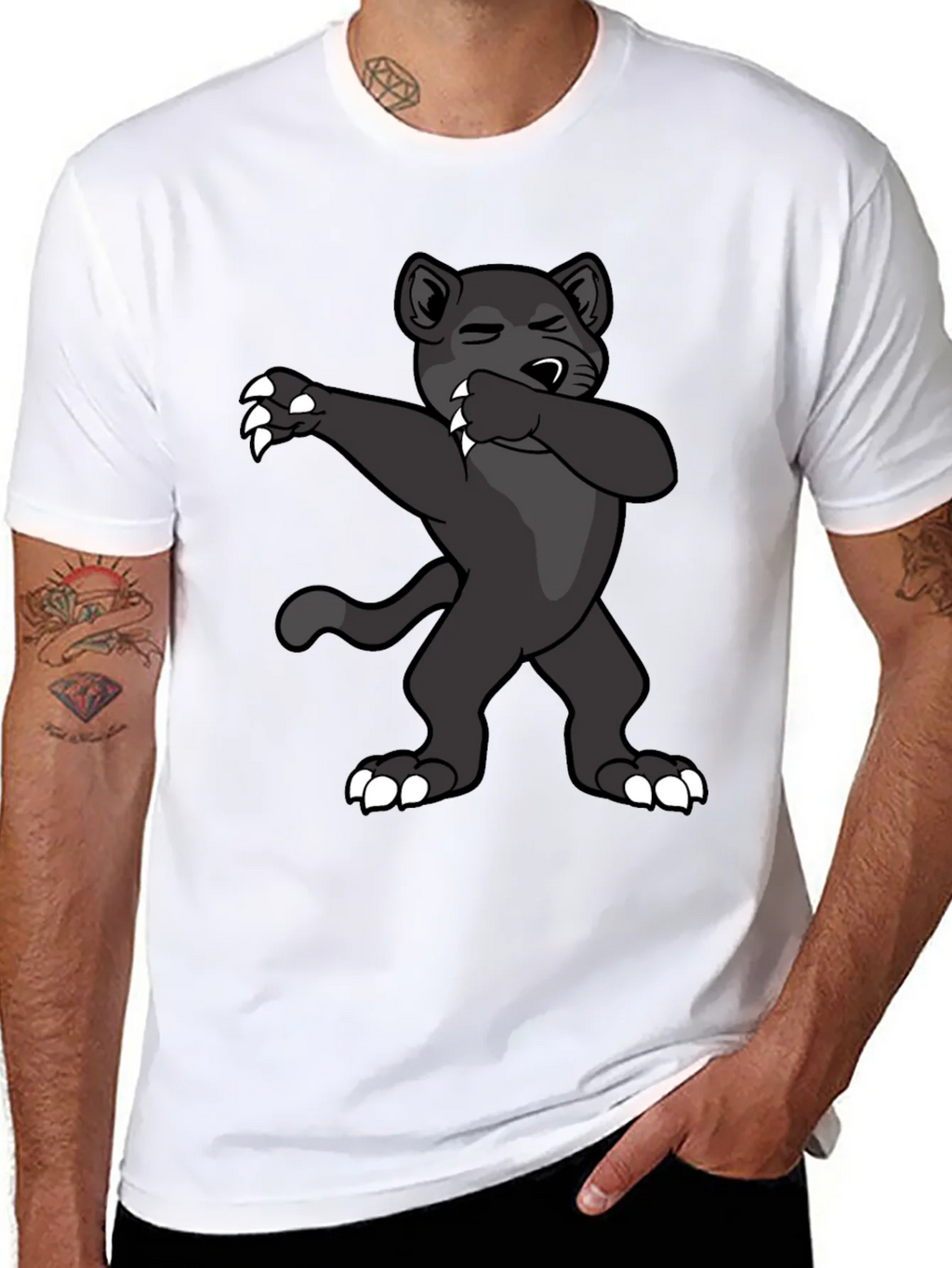 Dabbing Panther Graphic Tee - Mens Black T-Shirt product image 7