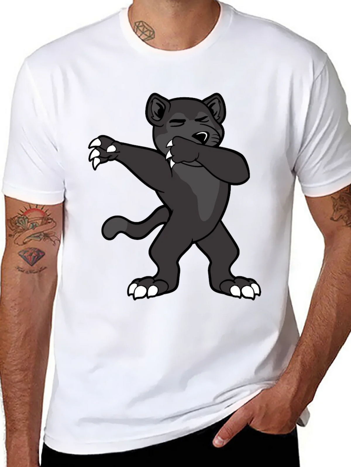 Dabbing Panther Graphic Tee - Mens Black T-Shirt product image 7