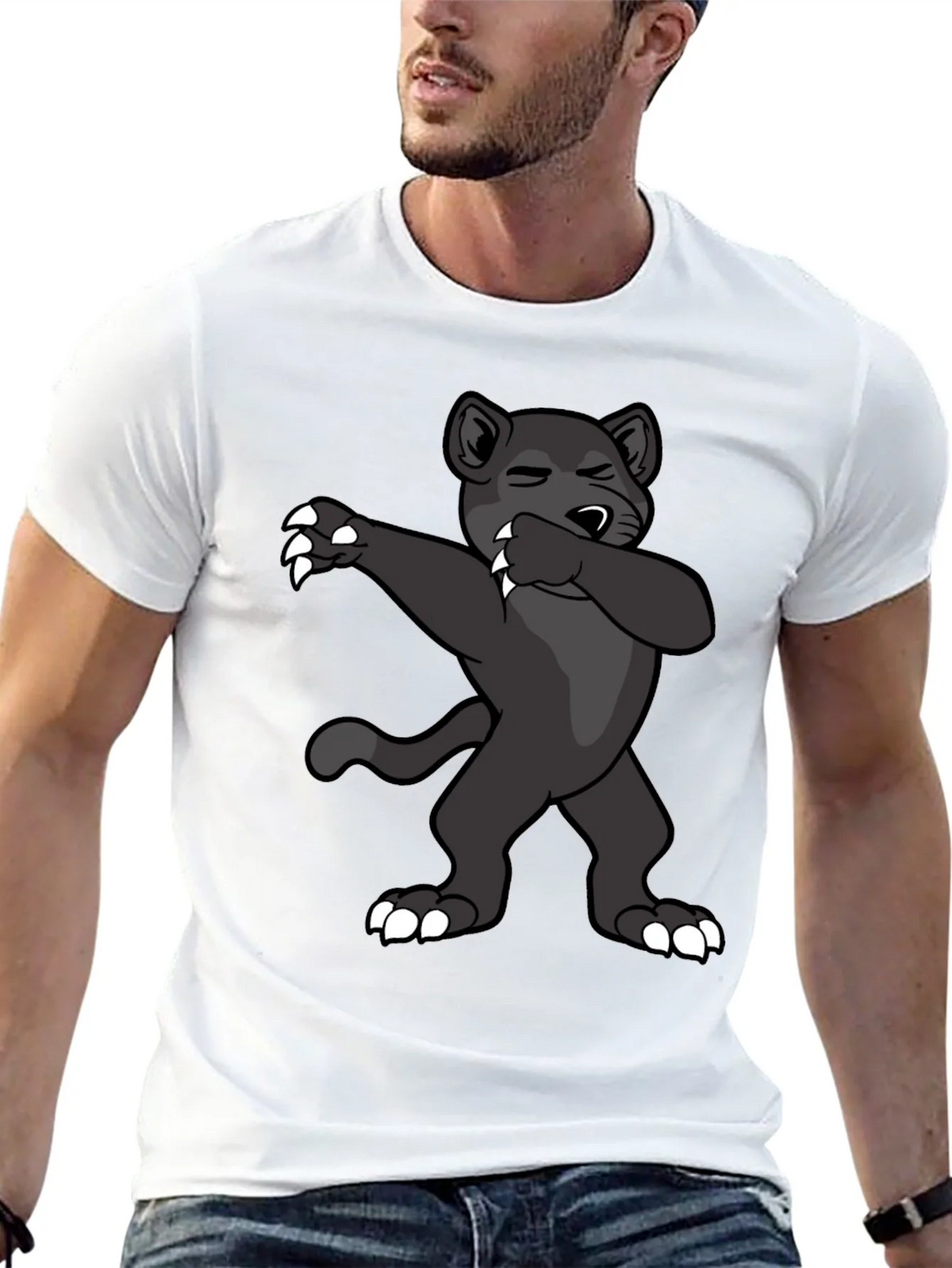Dabbing Panther Graphic Tee - Mens Black T-Shirt product image 12